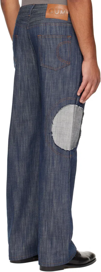 Edward Cuming Navy Circle Window V01s Jeans In Blue