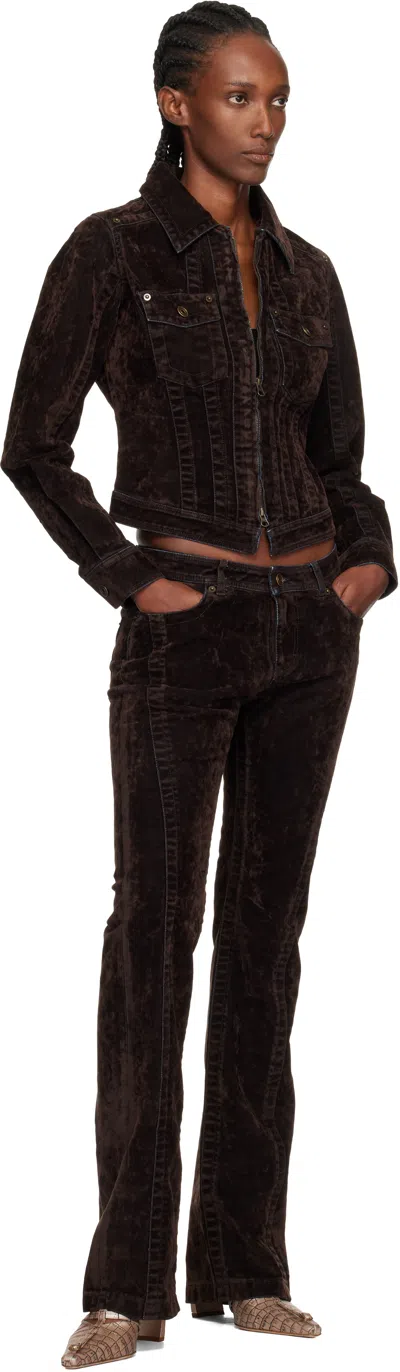 Knwls Belt Loop Jeans In Brown