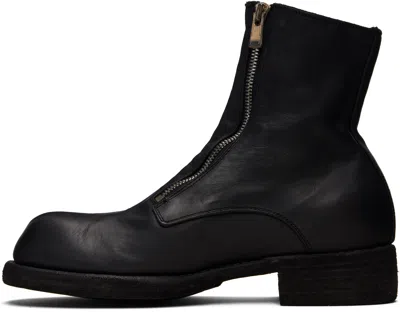 Guidi Black Horse Double Front Zip Boots In Black