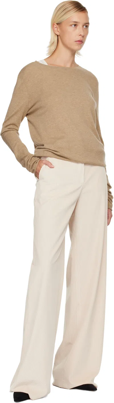 Max Mara Dentice Stretch Cotton Twill Pants In Neutral