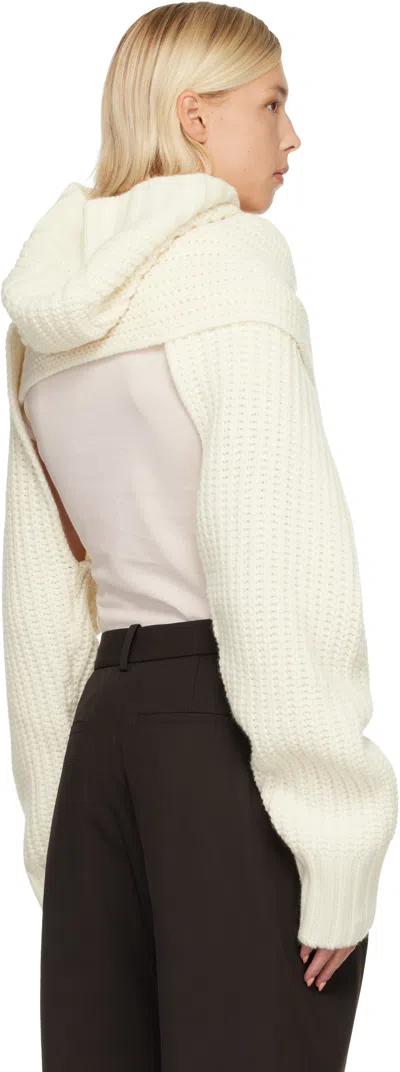 Sacai Off-white Wool Knit Pullover Turtleneck In Neutral