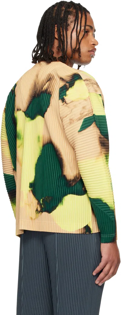 Issey Miyake Pleated Polyester Knitted Cardigan In Multi