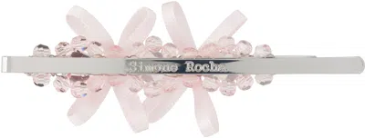 Simone Rocha Pink Petite Bow Detail Flower Hair Clip In Pink