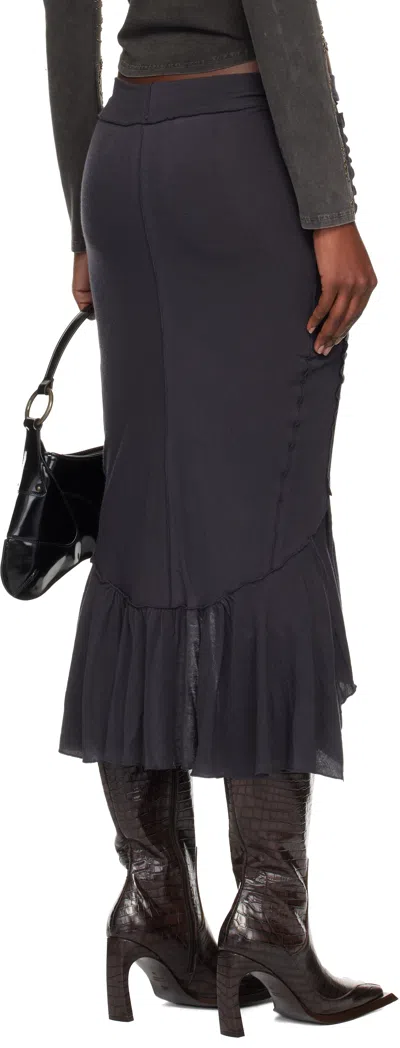 Knwls Gray Mg-petrol Midi Skirt In Black