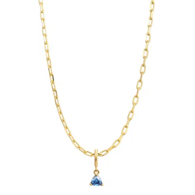 Gold Trip Women's Blue / Silver December Birthstone Necklace In Gold In Gold