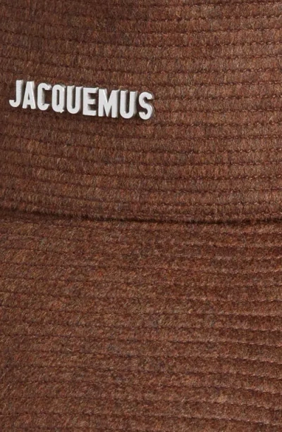 Jacquemus Le Bob De-nîmes Bucket Virgin Wool Bucket Hat In Brown