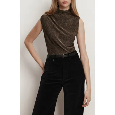Veronica Beard Mylie Sleeveless Top In Antique Gold Lurex In Brown