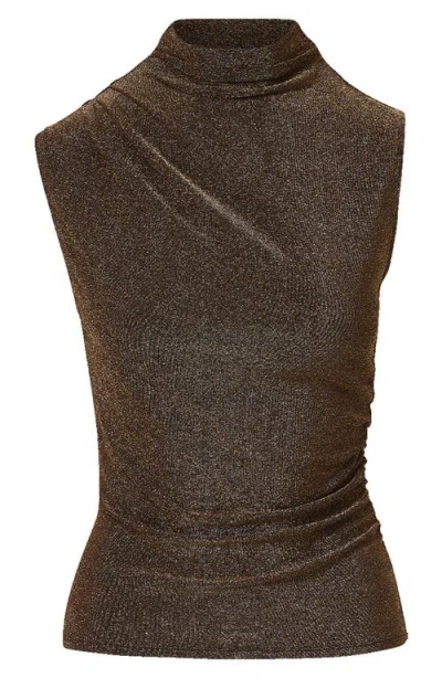 Veronica Beard Mylie Sleeveless Top In Antique Gold Lurex In Brown