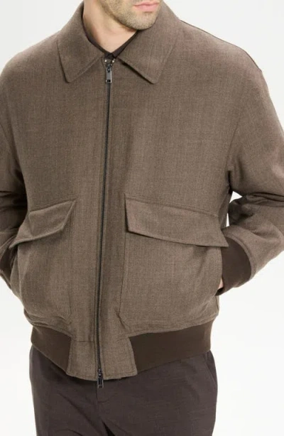 Theory Modern Aviator Jacket In Dapper Roll Feather In White