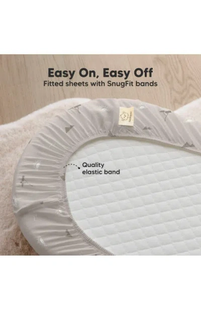 Keababies 2-pack Soothe Fitted Bassinet Sheets In Gray