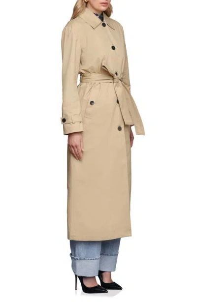 Avec Les Filles Belted Longline Trench Coat In Brown