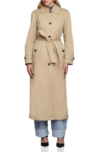 Avec Les Filles Belted Longline Trench Coat In Brown