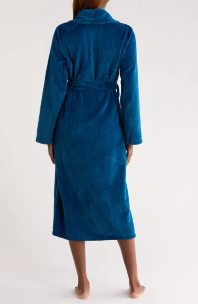 Nordstrom Shawl Collar Plush Longline Robe In Blue