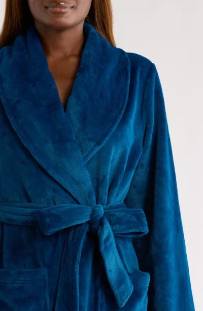Nordstrom Shawl Collar Plush Longline Robe In Blue