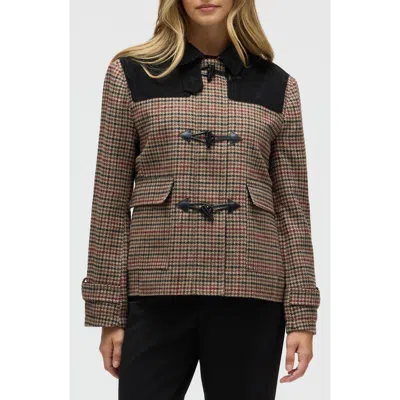 Nvlt Mixed Media Houndstooth Check Jacket In Brown