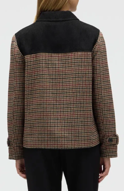 Nvlt Mixed Media Houndstooth Check Jacket In Brown