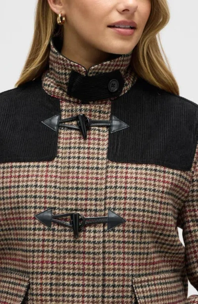 Nvlt Mixed Media Houndstooth Check Jacket In Brown