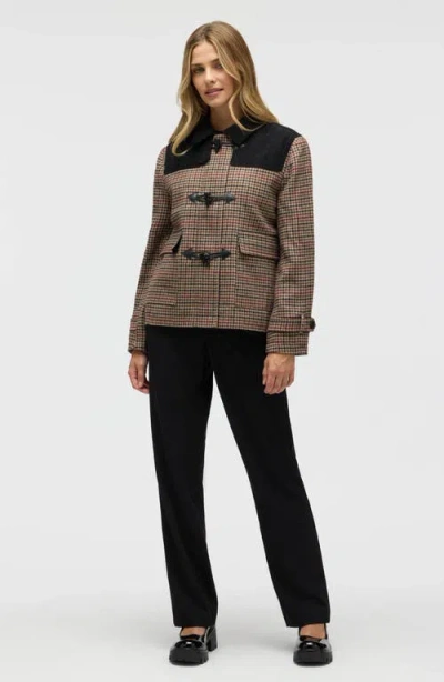 Nvlt Mixed Media Houndstooth Check Jacket In Brown