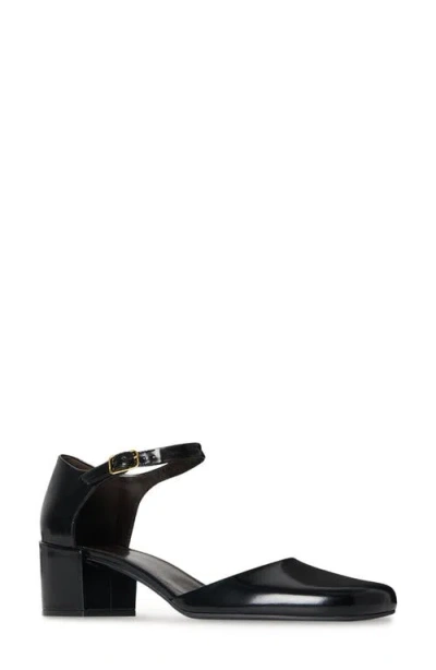 The Row Black Leather Penelope Pumps In Black
