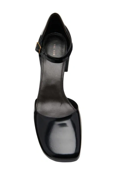 The Row Black Leather Penelope Pumps In Black