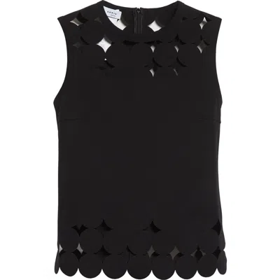 Akris Punto Dot Cutout Sleeveless Top In Black