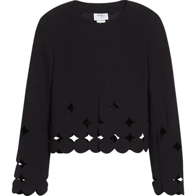 Akris Punto Dot Cutout Cardigan In Black