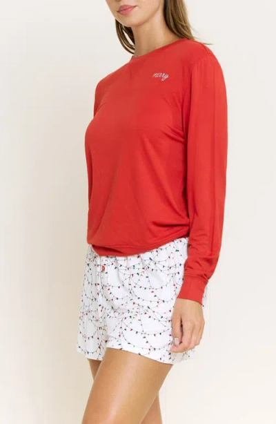 Honeydew Sugar Sweetheart Short Pajamas In Red