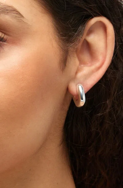 Madewell Sculptural Huggie Hoop Earrings In Metallic