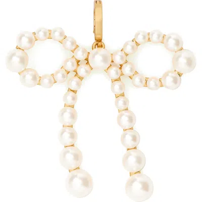 Kate Spade New York One In A Million Imitation Pearl Bow Charm In White