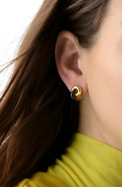 Kate Spade New York Interlock Tortoiseshell Look Stud Earrings In Brown