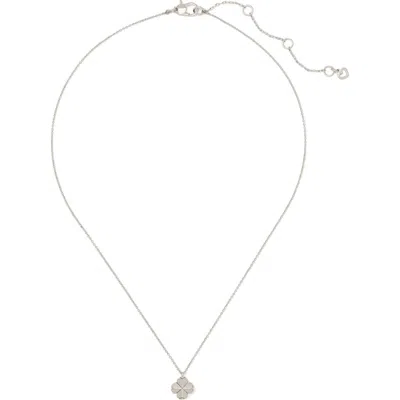 Kate Spade New York Mini Spade Flower Pendant Necklace In Silver