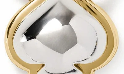 Kate Spade Two-tone Sculpted Spade Mini Pendant Necklace In Metallic