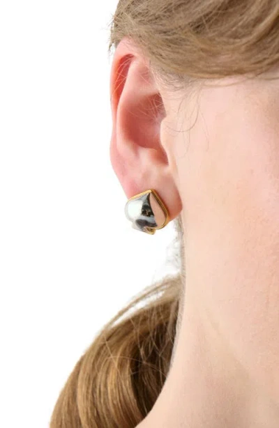 Kate Spade Two-tone Sculpted Spade Mini Stud Earrings In Gold