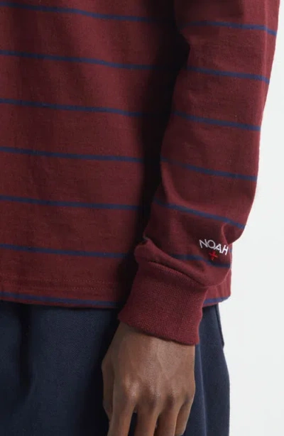 Noah Classic Long Sleeve Rugby Polo In Red