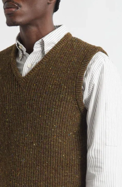 Noah Donegal Wool Sweater Vest In Green