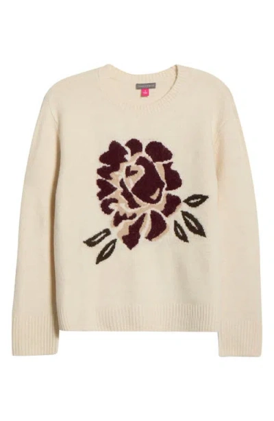 Vince Camuto Rose Jacquard Sweater In Neutral
