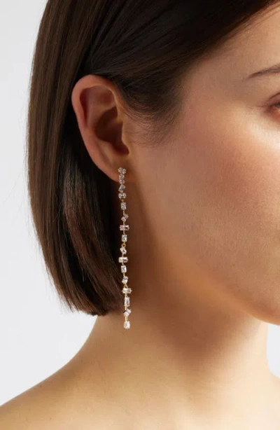 Nordstrom Dainty Mixed Cubic Zirconia Linear Drop Earrings In Gold
