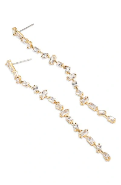 Nordstrom Dainty Mixed Cubic Zirconia Linear Drop Earrings In Gold