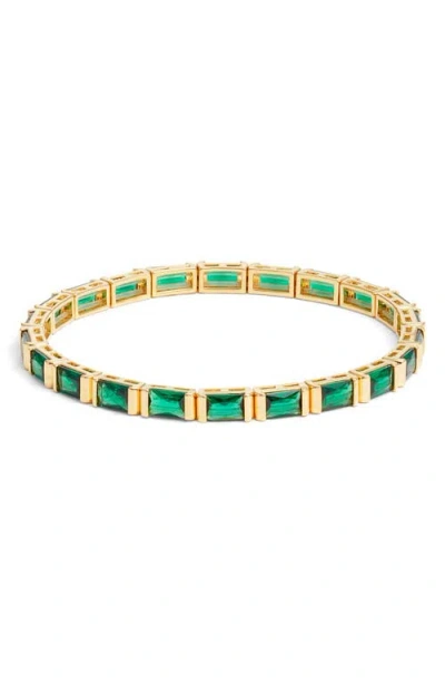 Nordstrom Cubic Zirconia Stretch Bracelet In Green