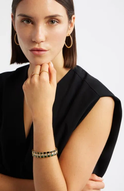 Nordstrom Cubic Zirconia Stretch Bracelet In Green