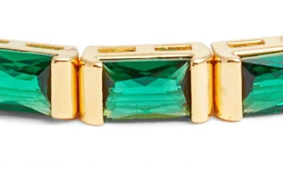 Nordstrom Cubic Zirconia Stretch Bracelet In Green