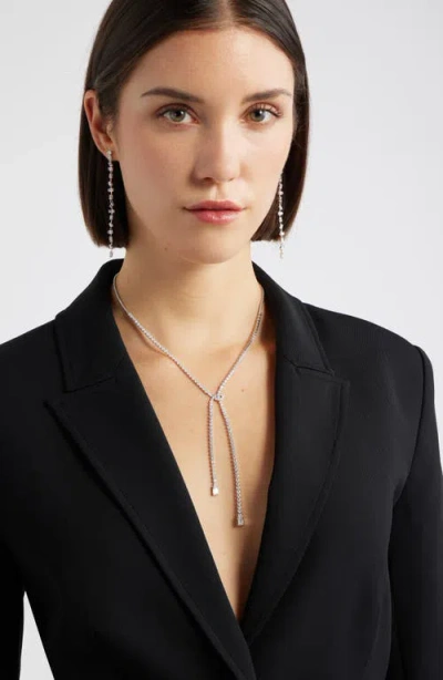 Nordstrom Dainty Mixed Cubic Zirconia Linear Drop Earrings In Silver