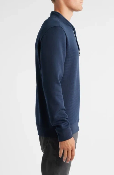 Robert Barakett Drayton Crossover Mock Neck Sweatshirt In Blue
