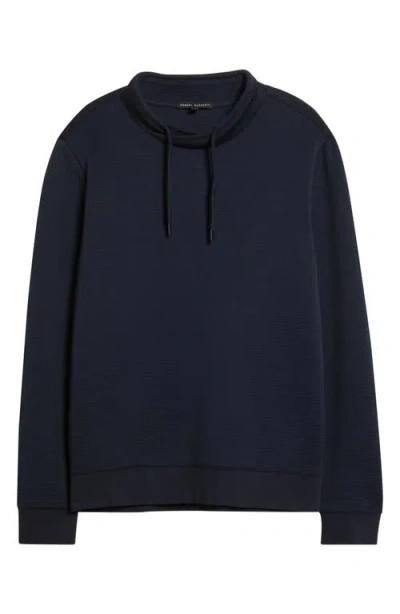 Robert Barakett Drayton Crossover Mock Neck Sweatshirt In Blue