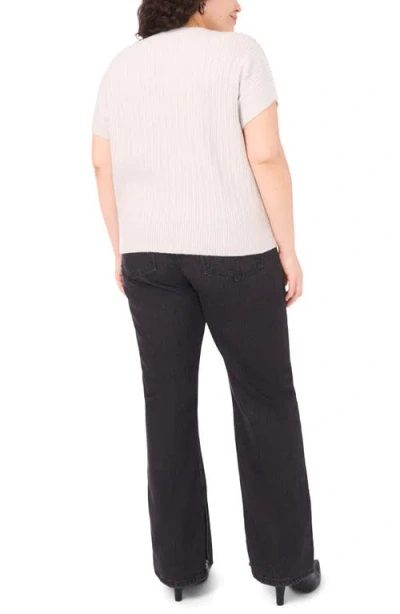 Vince Camuto Plus Size Sequined Short Sleeve Top In Black