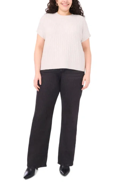 Vince Camuto Plus Size Sequined Short Sleeve Top In Black