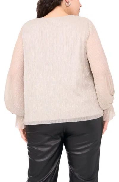 Vince Camuto Metallic V-neck Top In Neutral
