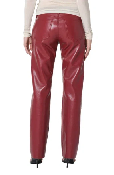 Agolde Leather Blend Straight Leg Pants In Red