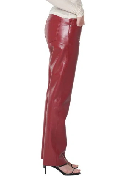 Agolde Leather Blend Straight Leg Pants In Red