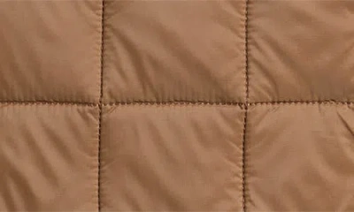 Taion Reversible High Pile Fleece & 800 Fill Power Down Quilted Vest In Brown